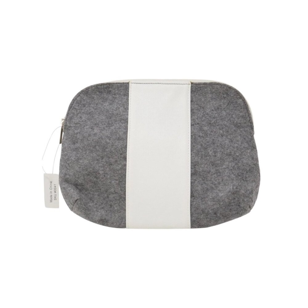Edl Grey And White Cosmetic / Toiletry Bag